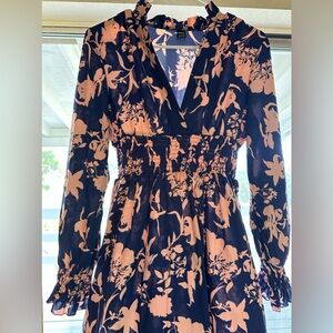 Pink and blue flower dress size small never worn